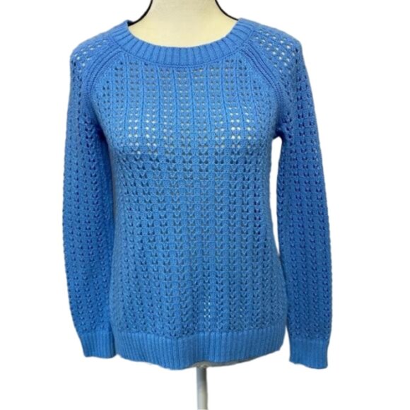 Talbots Blue Loose Knit Cotton Sweater Size XS #1421 - Picture 1 of 7